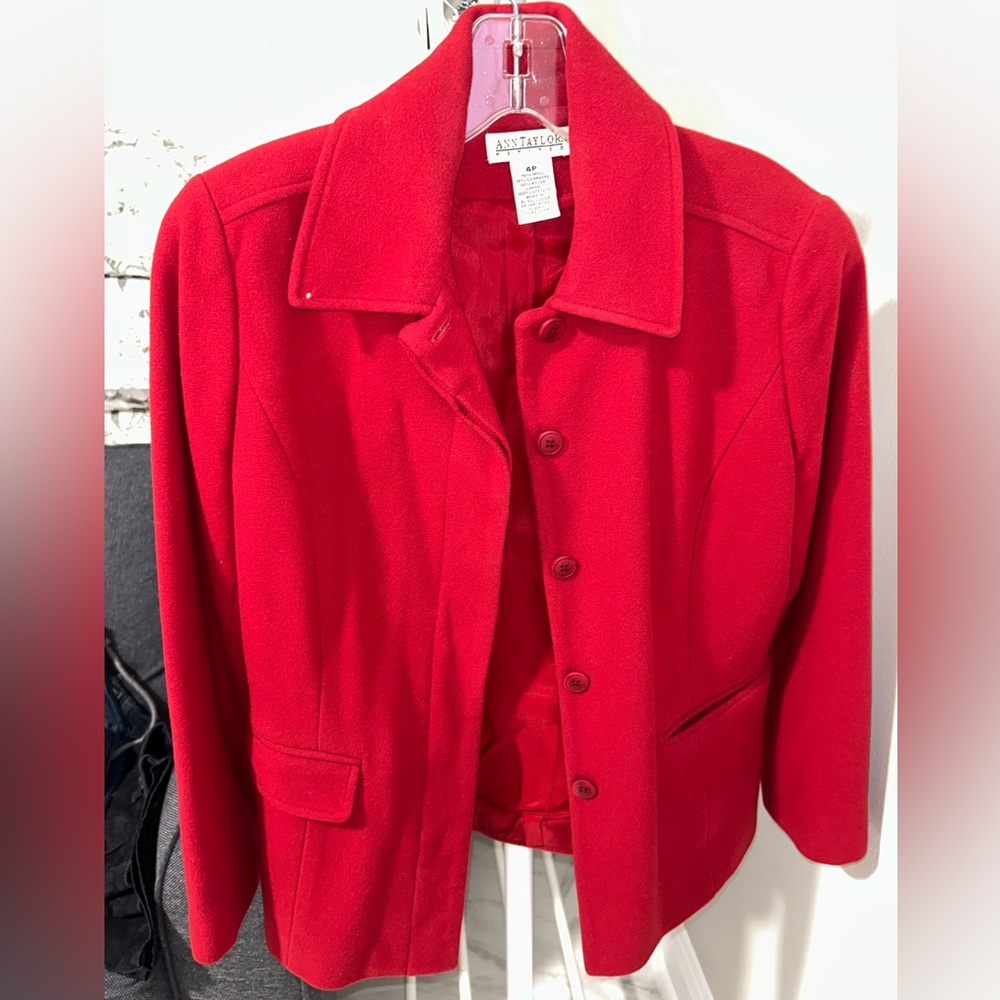 Red, wool Ann Taylor Blazer in very good condition, for $25!